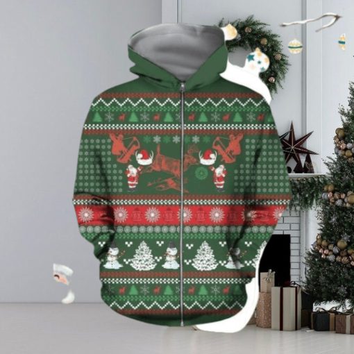 3D Hunting Christmas Silky Hoodie 3D All Over Print