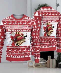 3D Karate Santa Merry Kick Mas Ugly Sweater