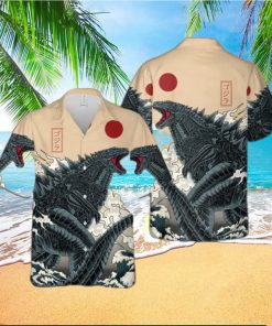 3D King Of Monster Godzilla Japanese Gojira Hawaiian Shirt Vintage Hawaii Shirt