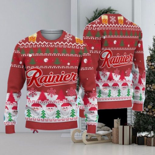 3D Rainier Ugly Sweater Beer Drinking Christmas