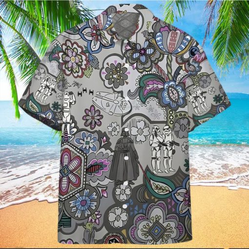 3D Star Wars Bandana Custom Gray Pattern Hawaiian Shirt