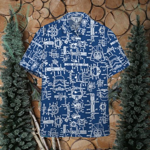 3D Star Wars Blueprint Of Spaceship Scan Custom Hawaiian Shirt Style Gift For Men And Women