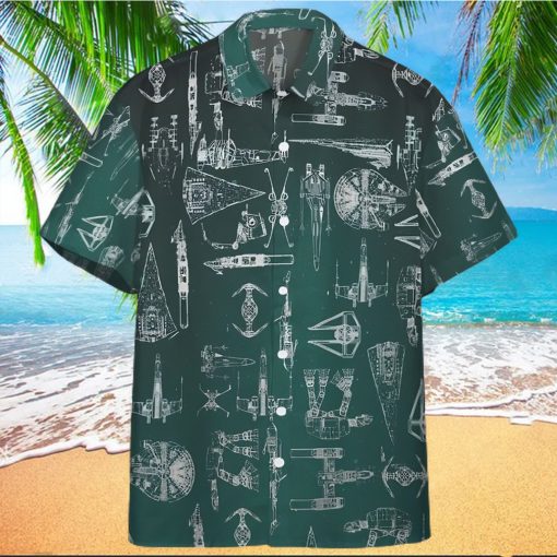 3D Star Wars Starships Green Custom Hawaiian Shirt