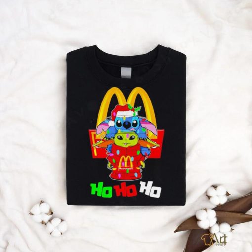 Stitch and baby Yoda Mcdonalds ho ho ho Christmas shirt