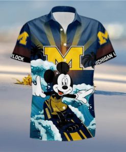 NCAA Disney Mickey Mouse Michigan Wolverines Hawaiian Shirt