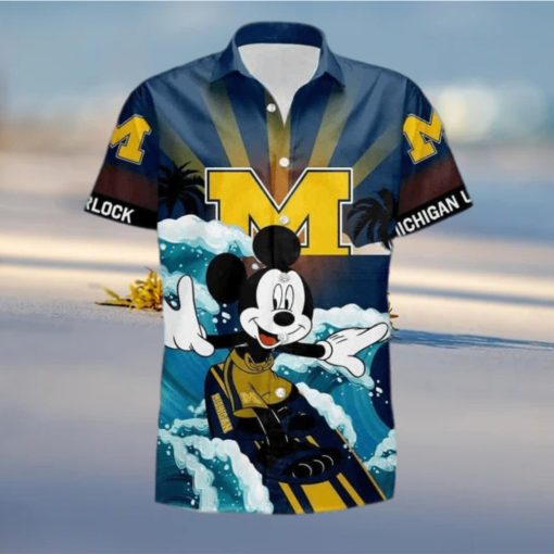 NCAA Disney Mickey Mouse Michigan Wolverines Hawaiian Shirt