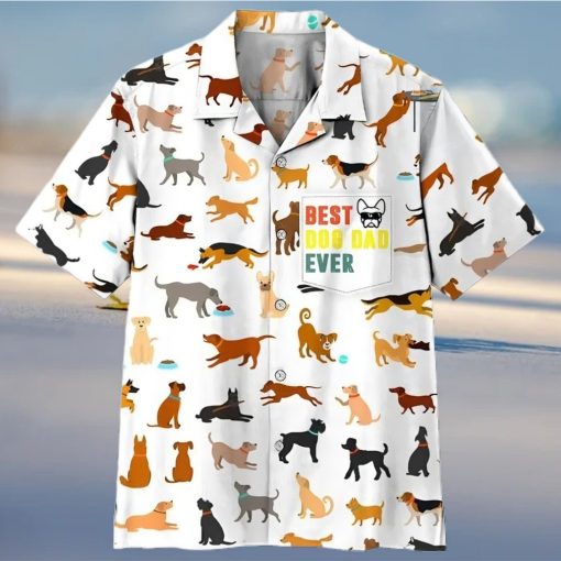 3d Best Dog Dad Ever Short Sleeve Hawaiian Shirt