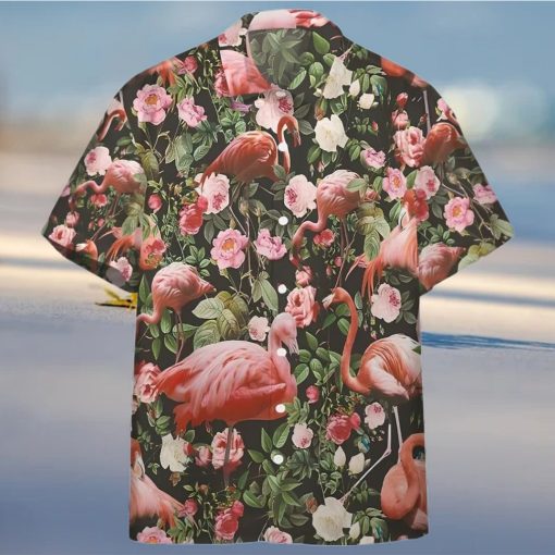 3d Floral And Flamingo Custom Short Sleeve Hawaiian Shirt