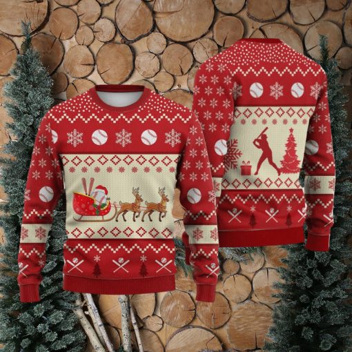 Baseball Reindeer Christmas Sweater Trending For Men And Women Gift Holidays