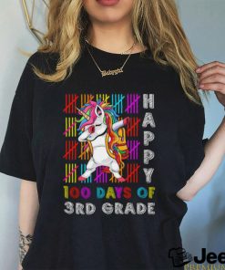 3rd Grade Unicorn 100 Days Smarter Happy 100th Day of School Dabbing Unicorn T Shirt