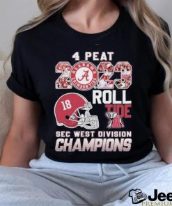 4 peat – 2023 sec west Division champions Alabama crimson tide shirt