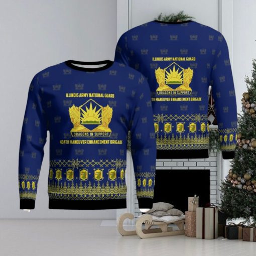 404th Maneuver Enhancement Brigade Of Illinois Army National Guard Ugly Christmas 3D Sweater