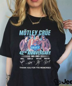 42nd Anniversary Motley Crue 1981 – 2023 Thank You For The Memories T Shirt