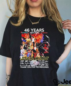 46 Years Star Wars 1977 2023 All Members Signature Thank You For The Memories Shirt