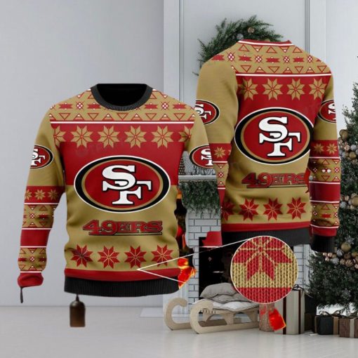 49ers Christmas Sweater Snowflake Pattern San Francisco 49ers Gift