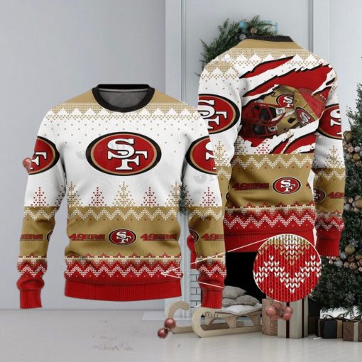 49ers Ugly Christmas Sweater Back Scratches Football Helmet San Francisco 49ers Gift