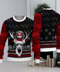 49ers Ugly Christmas Sweater Deer Head With Sunglasses San Francisco 49ers Gift