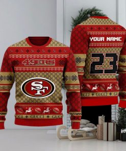 49ers Ugly Christmas Sweater Gucci Pattern San Francisco 49ers Gift