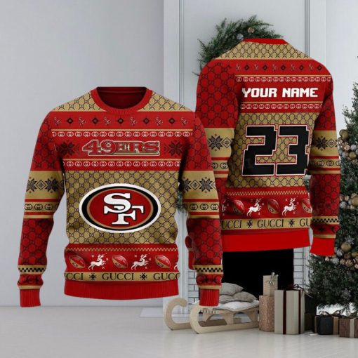 49ers Ugly Christmas Sweater Gucci Pattern San Francisco 49ers Gift