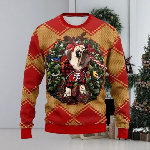 49ers Ugly Christmas Sweater Pug San Francisco 49ers Gift