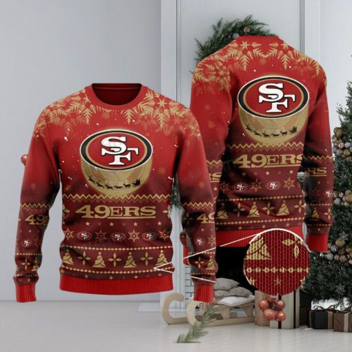 49ers Ugly Christmas Sweater Santa Claus Moon San Francisco 49ers Gift