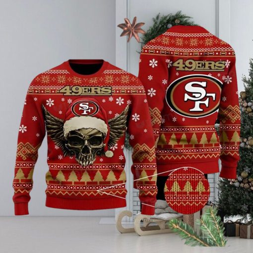 49ers Ugly Christmas Sweater Skull Wings San Francisco 49ers Gift