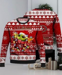 49ers Ugly Sweater Baby Yoda Christmas Lights San Francisco 49ers Gift