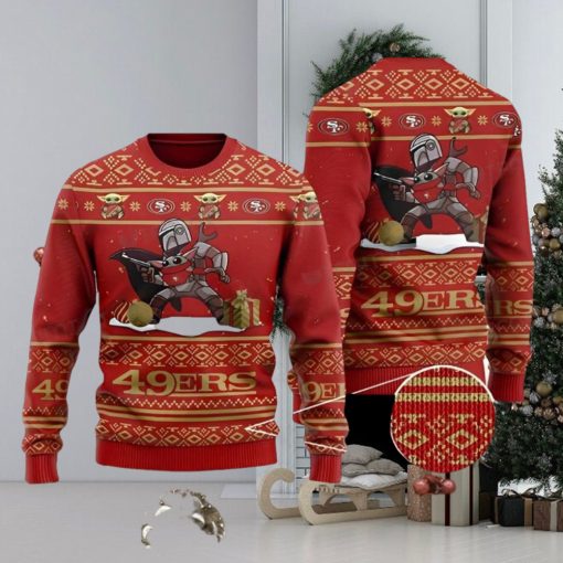 49ers Ugly Sweater Boba Fett Baby Yoda San Francisco 49ers Gift