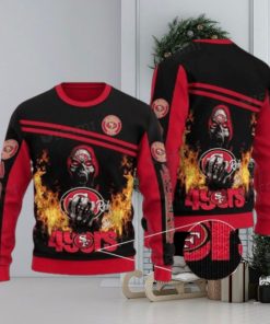 49ers Ugly Sweater Fire Death Holding Logo Ride On Die San Francisco 49ers Gift