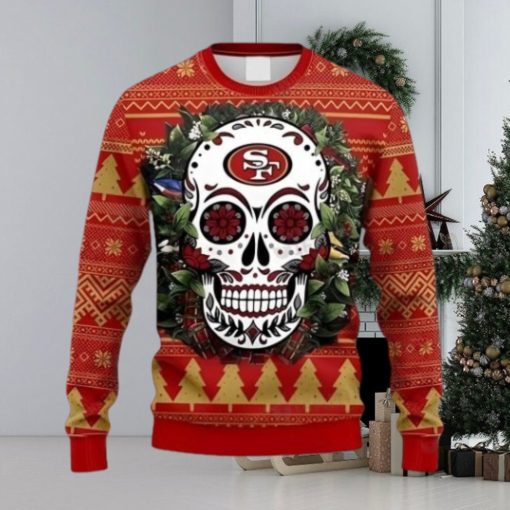 49ers Ugly Sweater Floral Skull San Francisco 49ers Gift