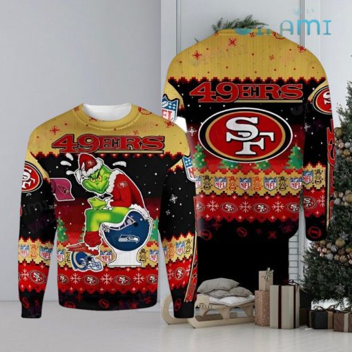 49ers Ugly Sweater Grinch Toilet San Francisco 49ers Gift