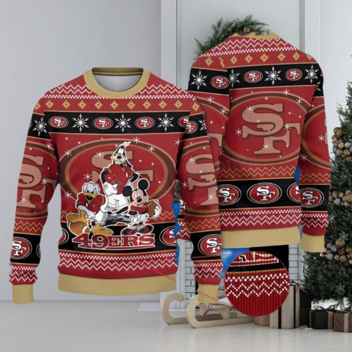 49ers Ugly Sweater Mickey Donald Goofy San Francisco 49ers Gift