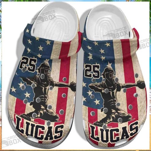 4Th Of July Usa Flag Baseball Crocs