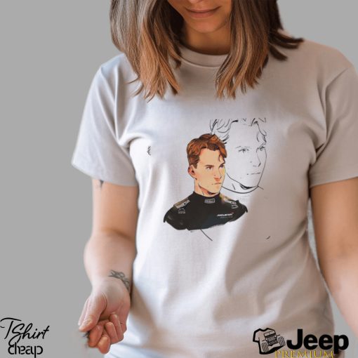 McLaren F1 Driver Oscar Piastri Cute Custom 2023 Fan Art Edition Unisex T shirt