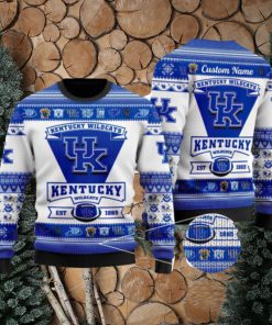 Kentucky Wildcats Logo Custom Name For Football Fans Ugly Christmas Sweater Christmas Gift