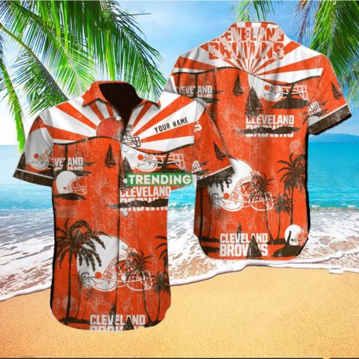 Cleveland Browns NFL Football Custom Name Hawaiian Shirt Unique Gift For Men And Women Fan hawaiian shirt