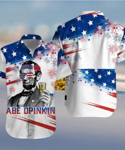 4th Of July Abe Drinking Hawaiian Shirt