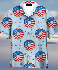 4th Of July Blue And Red Donuts Bun Hawaiian Shirt