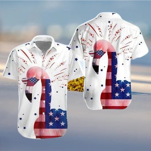 4th Of July Flamingo Hawaiian Shirt