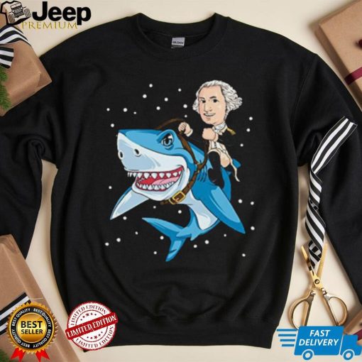 4th Of July George Washington Shark American Merica T Shirt