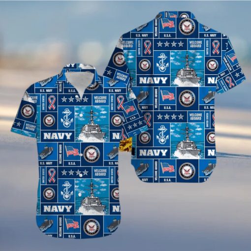 Veteran Soldier Us Navy Welcome To Aboard Hawaiian Shirts