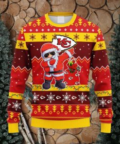 NFL Fans Kansas City Chiefs Dabbing Santa Claus Christmas Ugly Sweater For Men Women