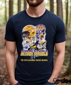 5 Jayden Daniels LSU Tigers The 2023 Heisman Trophy Winner Signature Shirt