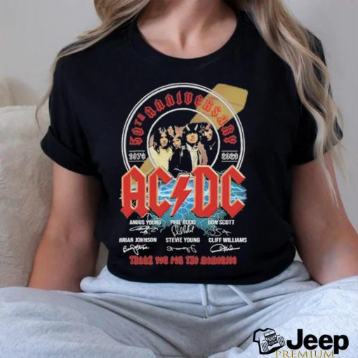 50th Anniversary 1979 2023 ACDC Thank You for the memories signatures shirt