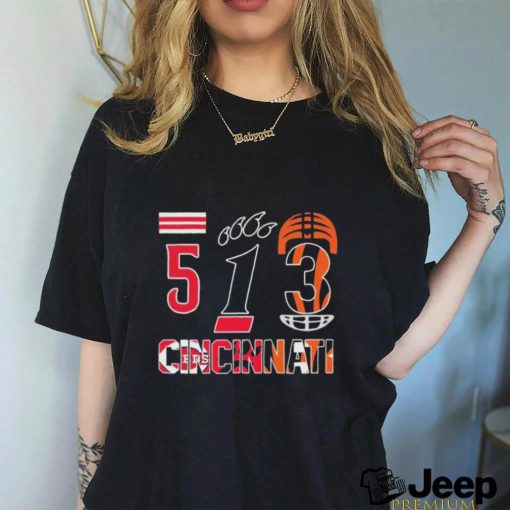 513 cincinnati sports teams logo reds and bengals shirt