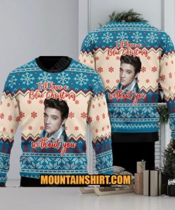 Blue Christmas Elvis Presley 3D Ugly Sweater