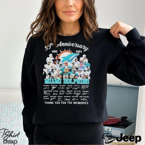 59th Anniversary 1965 2024 Miami Dolphins Thank You For The Memories Signatures shirt