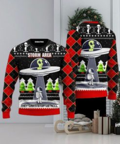 Alien Stop Area Ugly Christmas Sweater For Men & Women