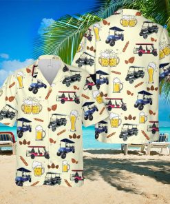 6 Seater Golf Cart & Beer Hawaiian Shirt Gift Beach Summer