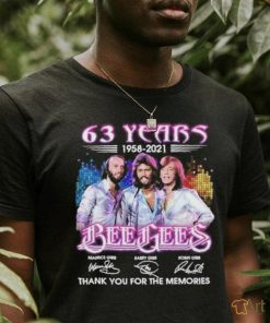 63 years 1958 2021 Beegees thank you for the memories signatures shirt